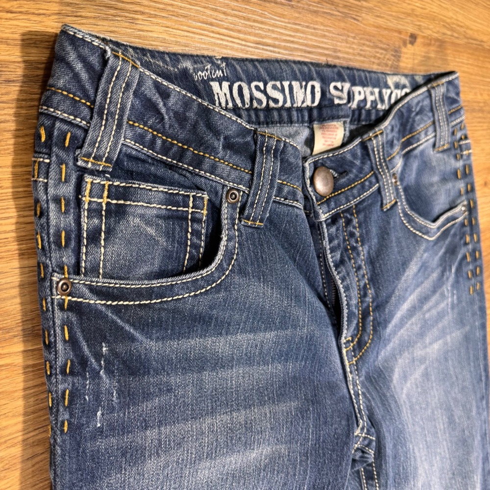 Mossimo Supply Co TEEN Bootcut Jeans Size 16 Medium Wash Embroidered Pockets - Picture 4 of 13